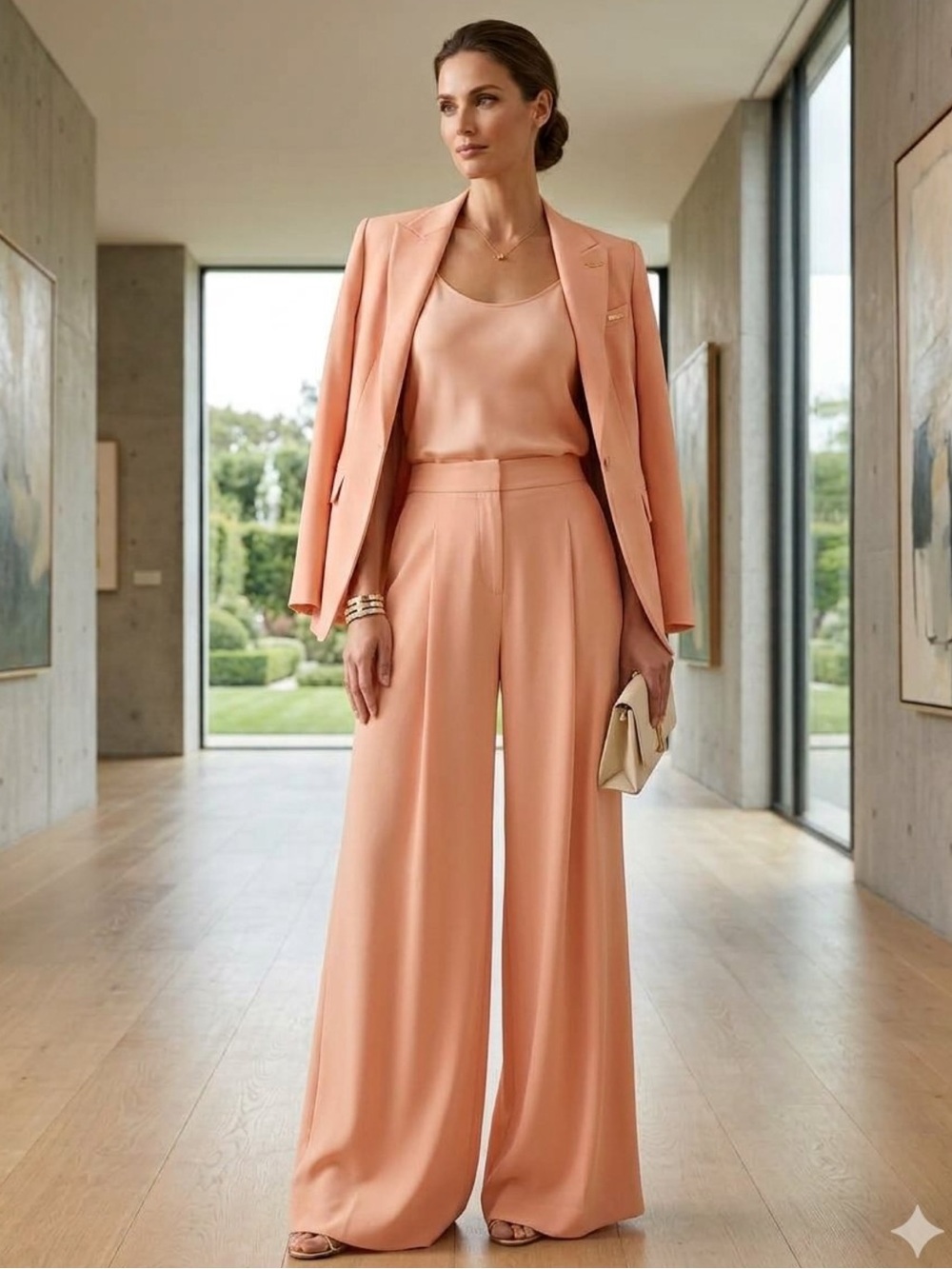 NWT Edeline Lee Pink Twist Wide Leg High Waist Trouser Pant UK 10 US 6 Luxury